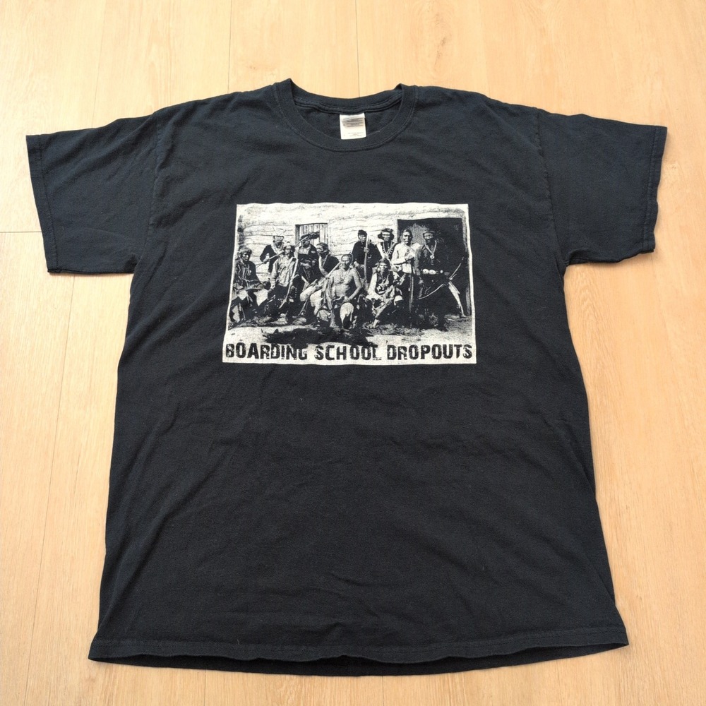 VTG Boarding School Dropouts Mens Large Shirt Native American Indigenous